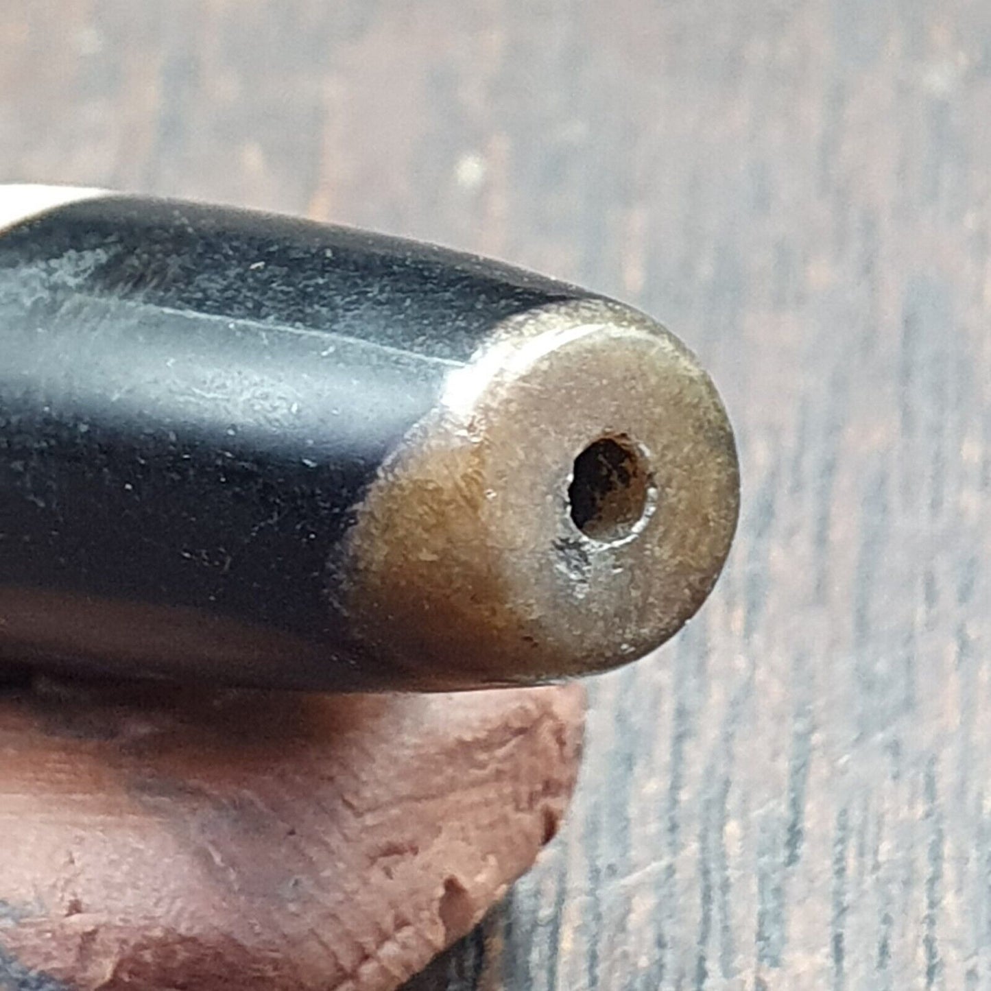 Antiker alter jemenitischer Achat, natürliches, seltenes Muster, gebänderte Achatperle, 37,6 mm, BD-7-6