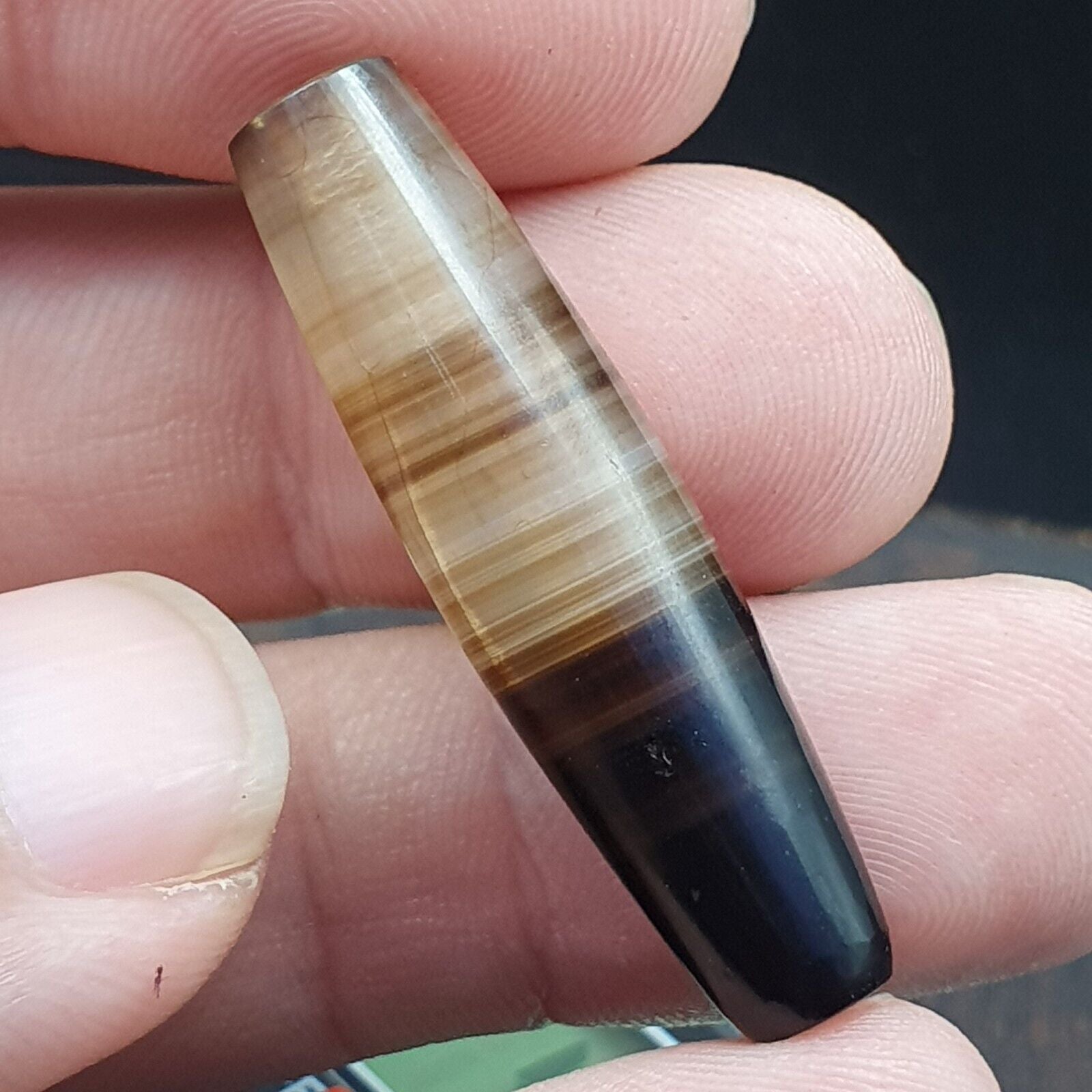 Antique Old Yemeni Agate Natural Rare pattern Banded Agate Bead  BD-7-8