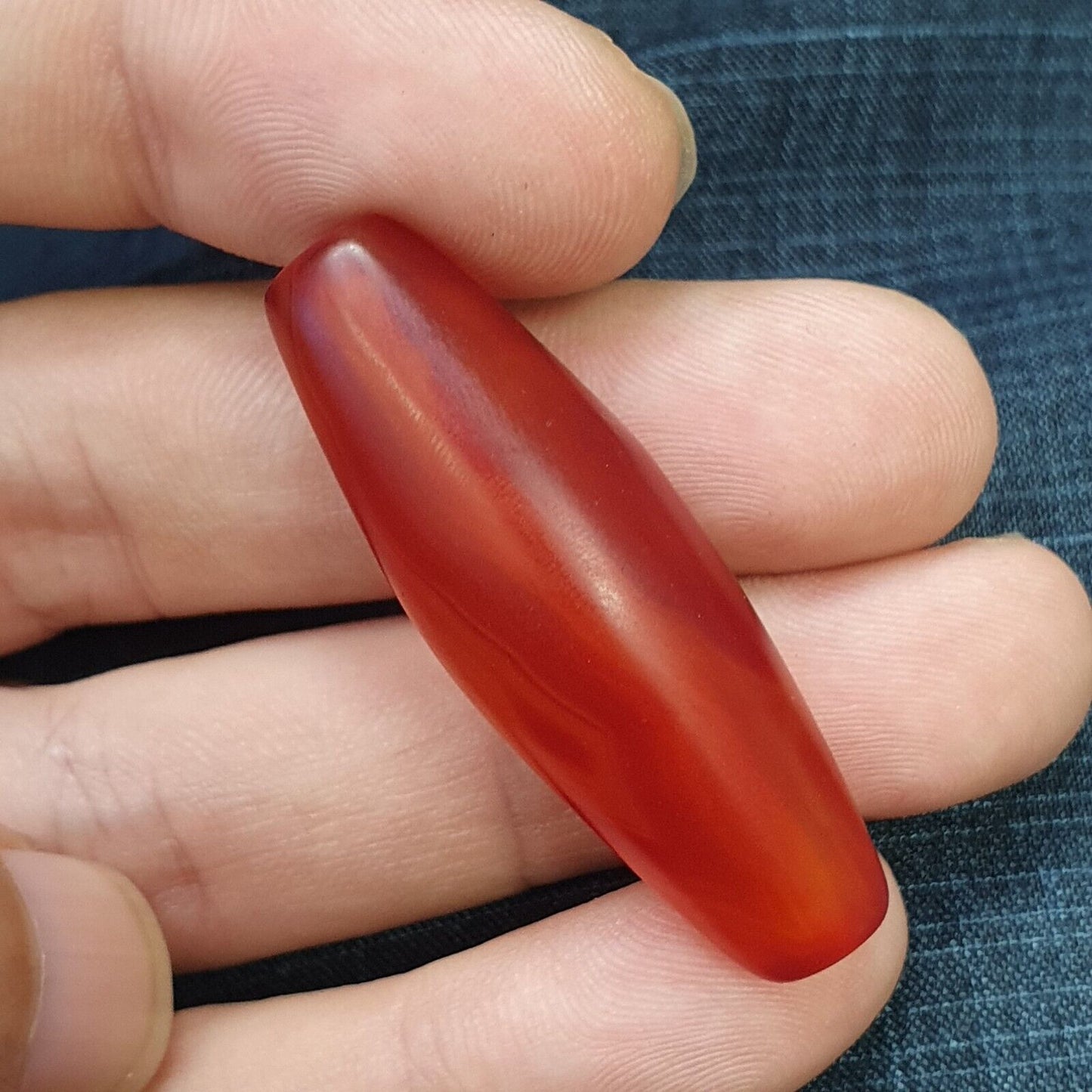 紅玉髓古董非常罕見喜馬拉雅藏紅瑪瑙大珠 RD-3 