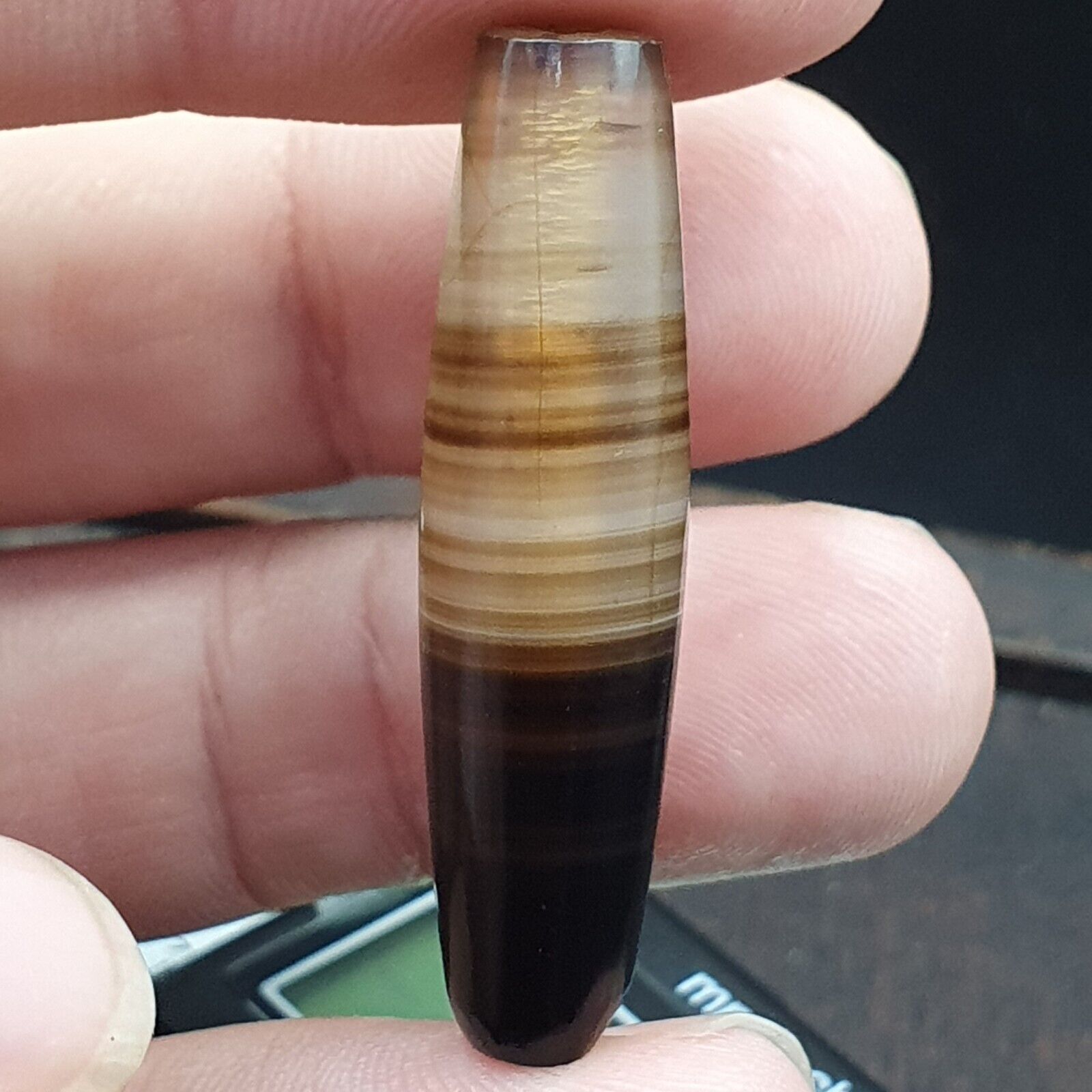 Antique Old Yemeni Agate Natural Rare pattern Banded Agate Bead  BD-7-8
