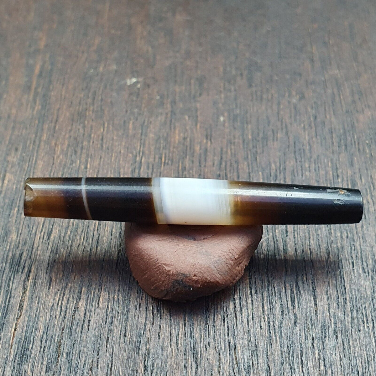 Antique Old Yemeni Agate Natural Rare pattern Banded Agate Bead 37.6mm BD-7-7