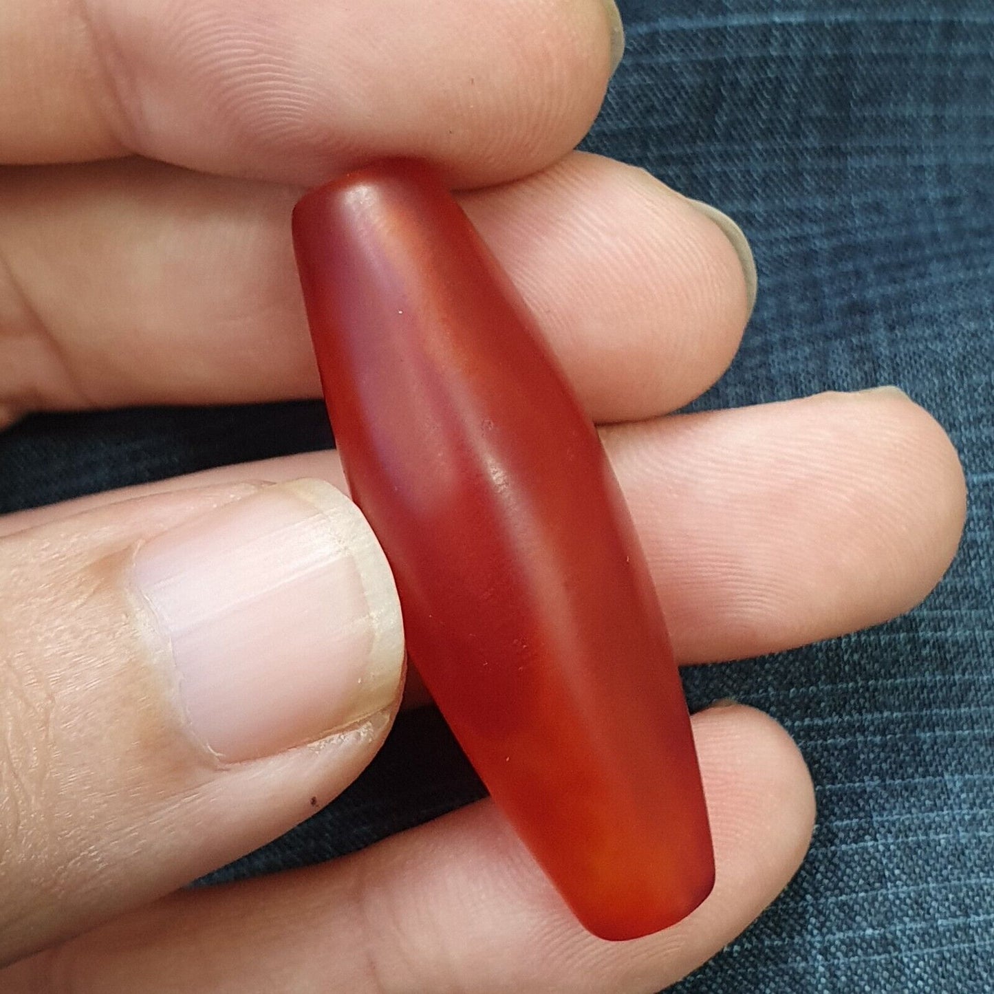 紅玉髓古董非常罕見喜馬拉雅藏紅瑪瑙大珠 RD-3 