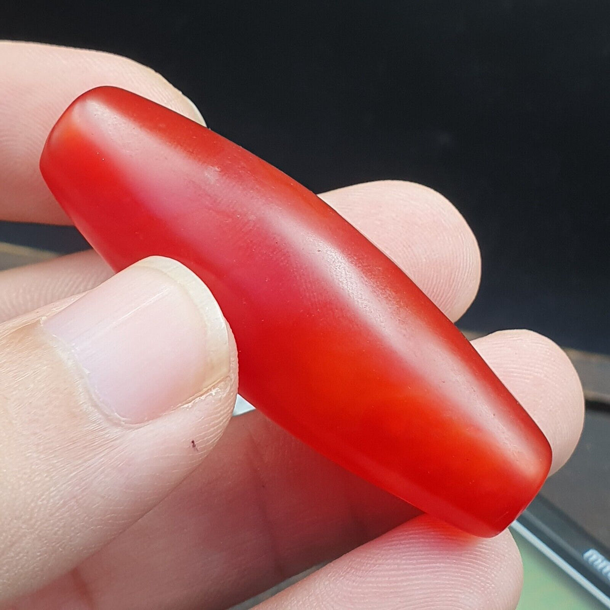 carnelian Antique Very rare Himalayan Tibetan Red Agate large Bead 53.5mm