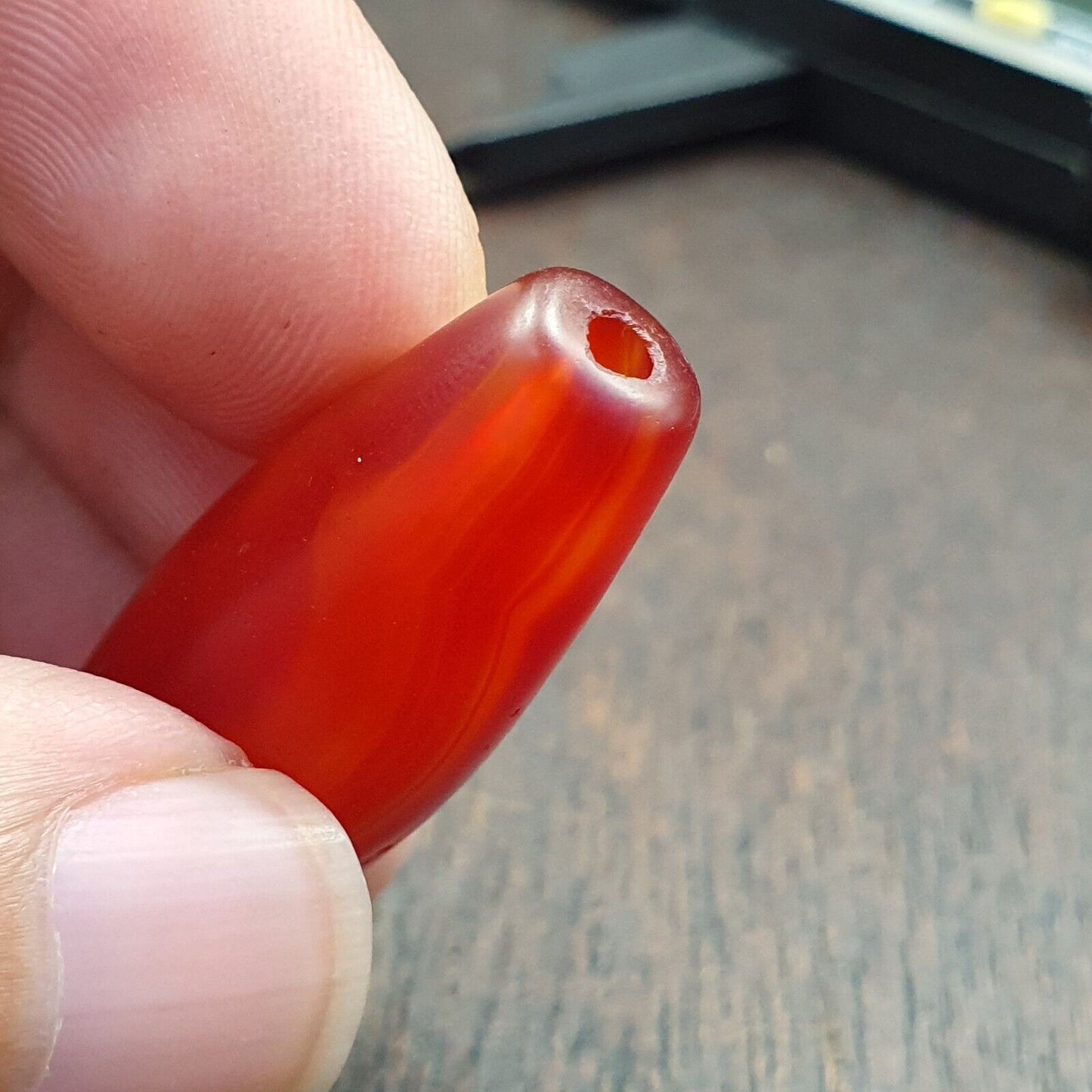 紅玉髓古董非常罕見喜馬拉雅藏紅瑪瑙大珠 RD-3 