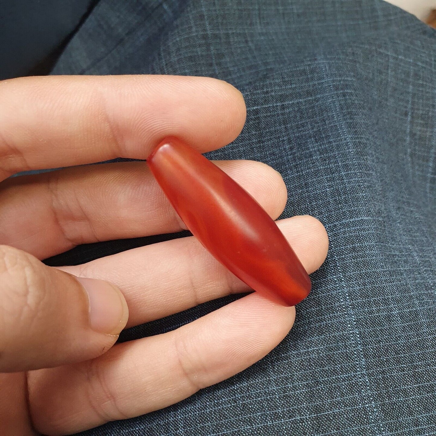 紅玉髓古董非常罕見喜馬拉雅藏紅瑪瑙大珠 RD-3 