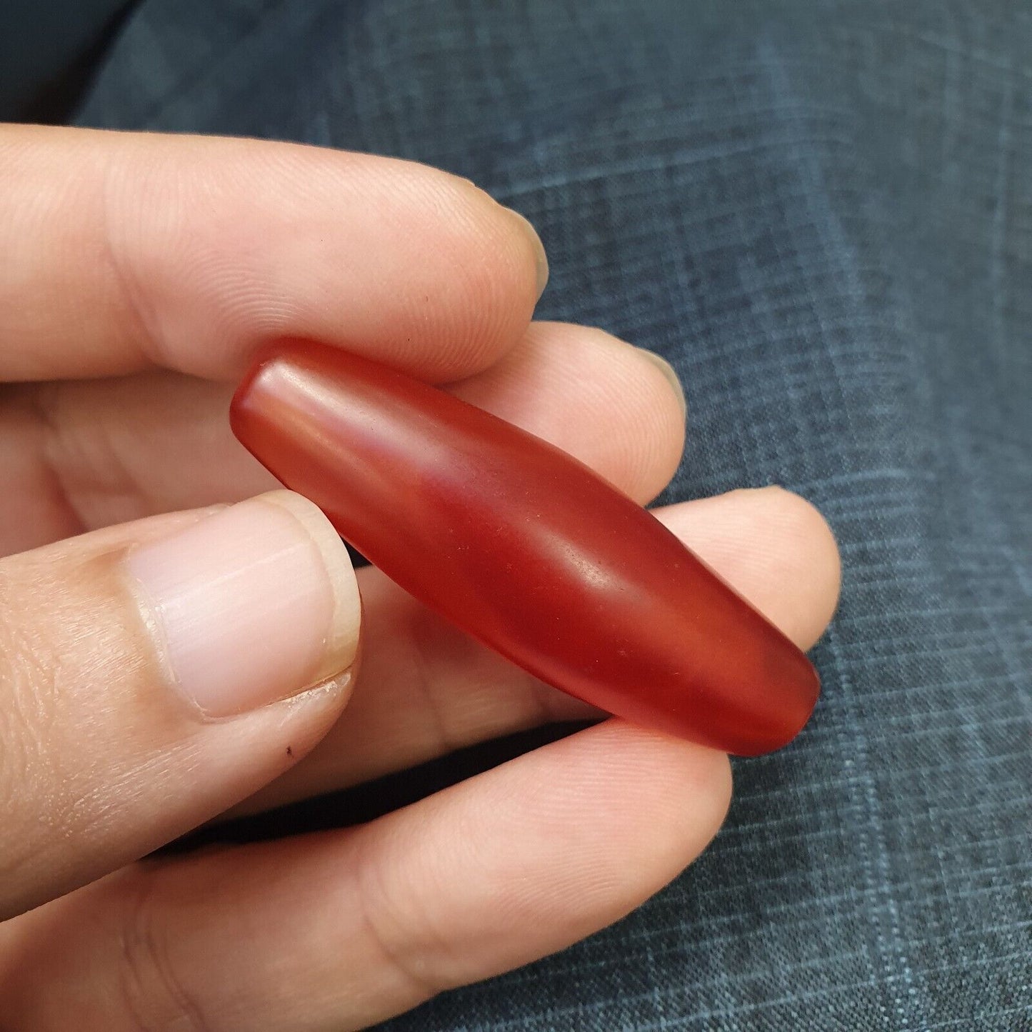 紅玉髓古董非常罕見喜馬拉雅藏紅瑪瑙大珠 RD-3 
