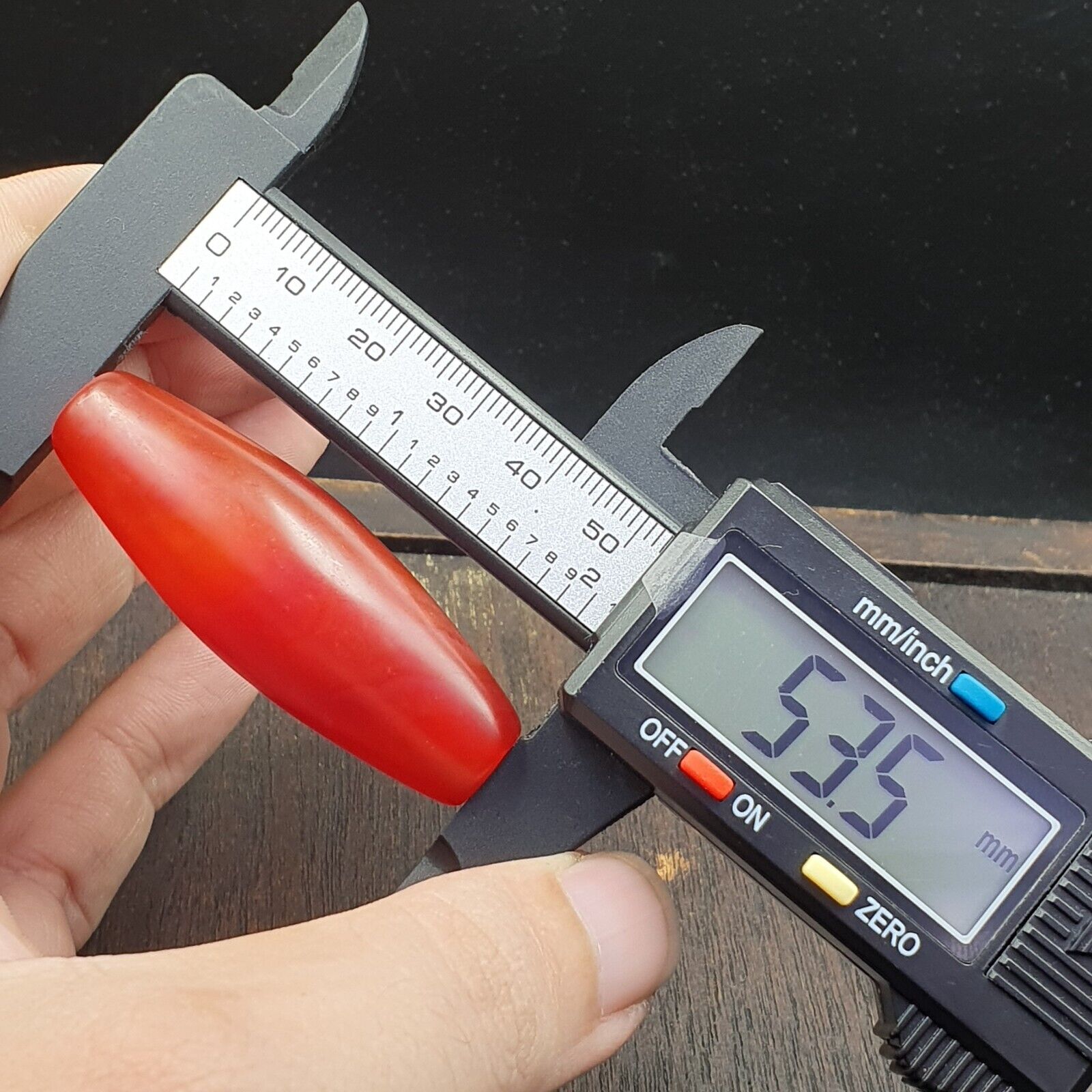 carnelian Antique Very rare Himalayan Tibetan Red Agate large Bead 53.5mm