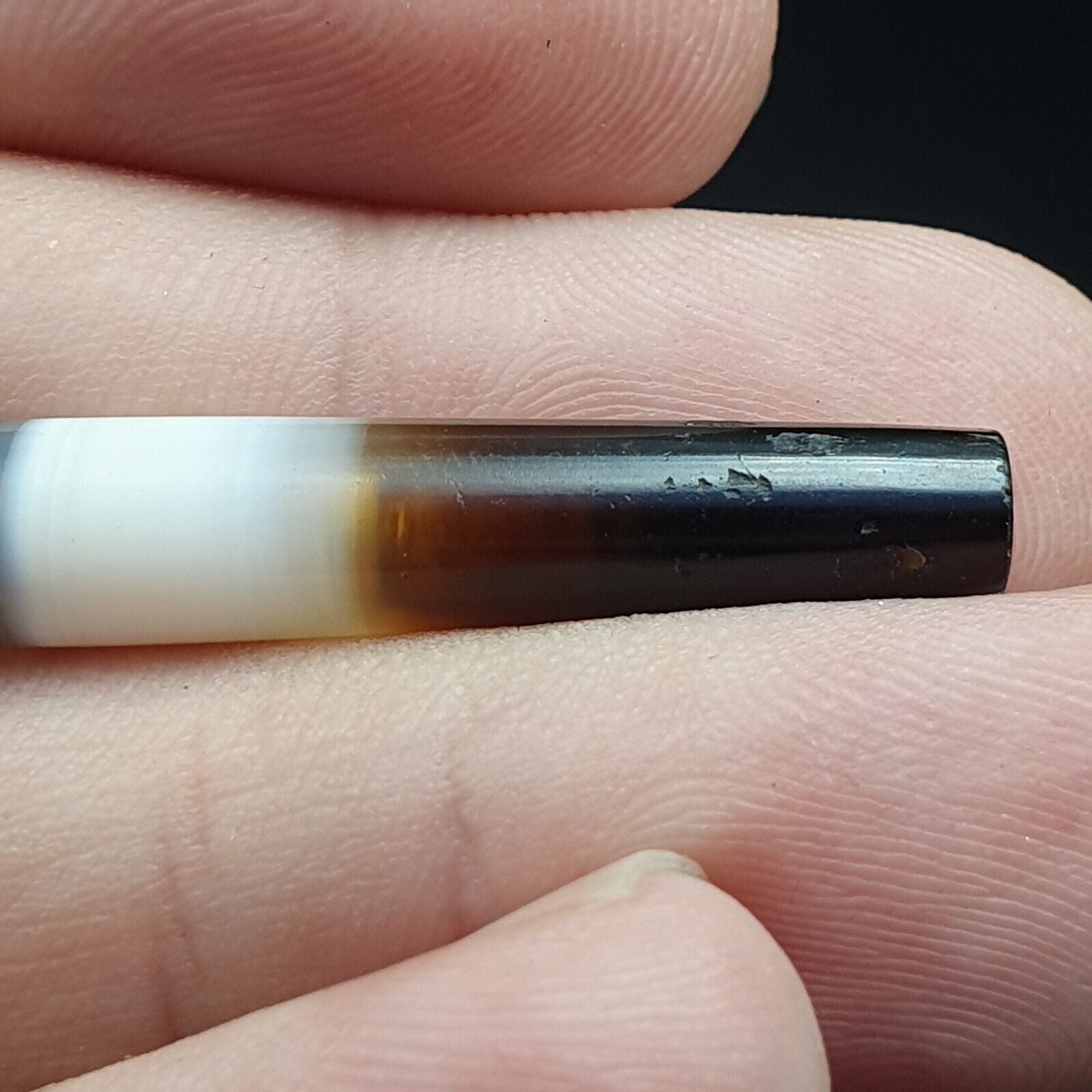 Antique Old Yemeni Agate Natural Rare pattern Banded Agate Bead 37.6mm BD-7-7