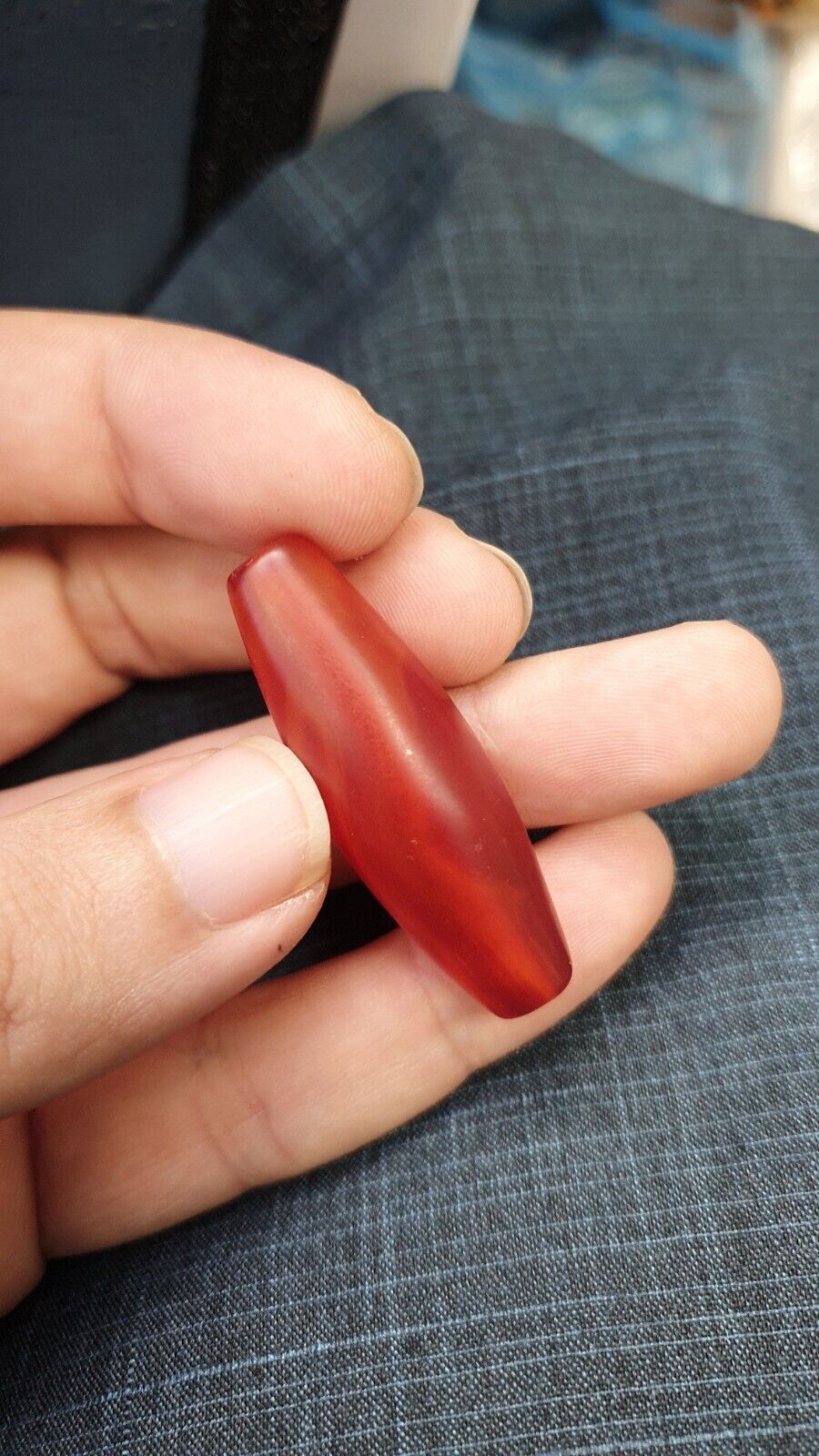 紅玉髓古董非常罕見喜馬拉雅藏紅瑪瑙大珠 RD-3 