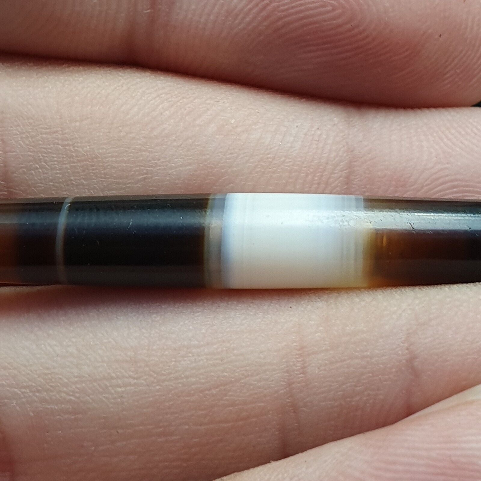 Antique Old Yemeni Agate Natural Rare pattern Banded Agate Bead 37.6mm BD-7-7