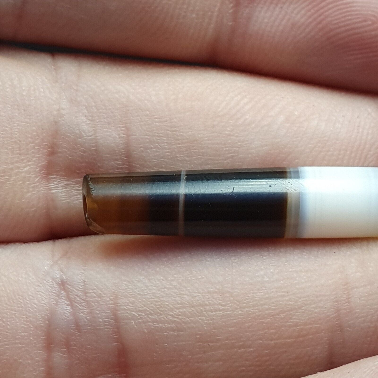 Antique Old Yemeni Agate Natural Rare pattern Banded Agate Bead 37.6mm BD-7-7