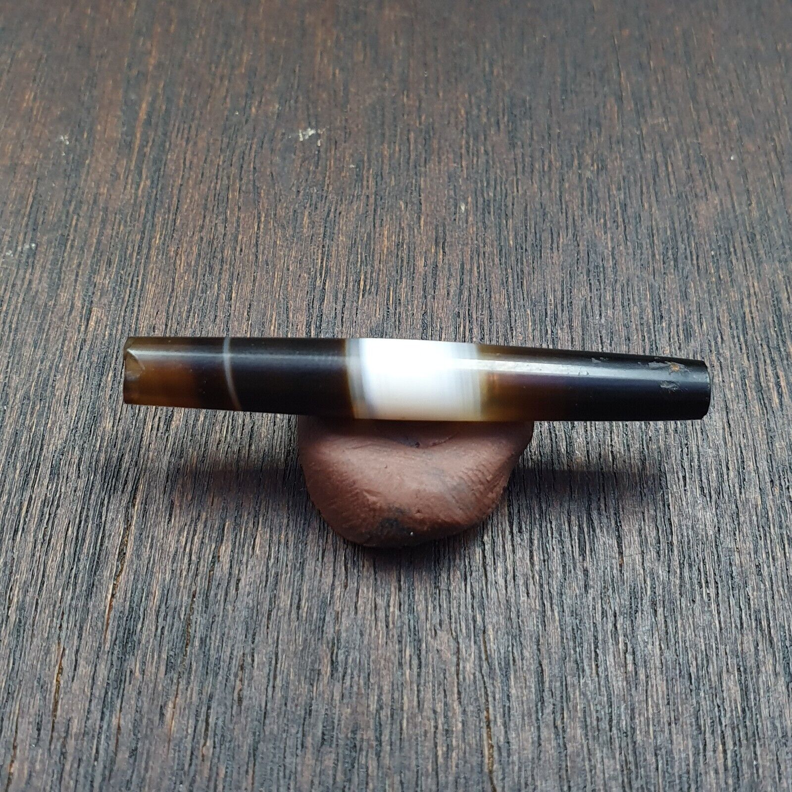 Antique Old Yemeni Agate Natural Rare pattern Banded Agate Bead 37.6mm BD-7-7