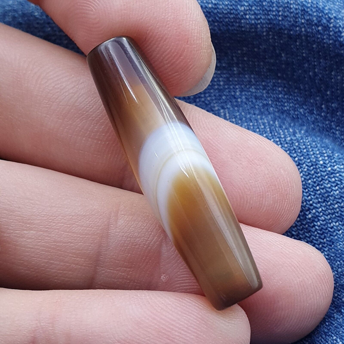 Antique Old Yemeni Agate Natural Rare pattern Banded Agate Bead  BD-7-12