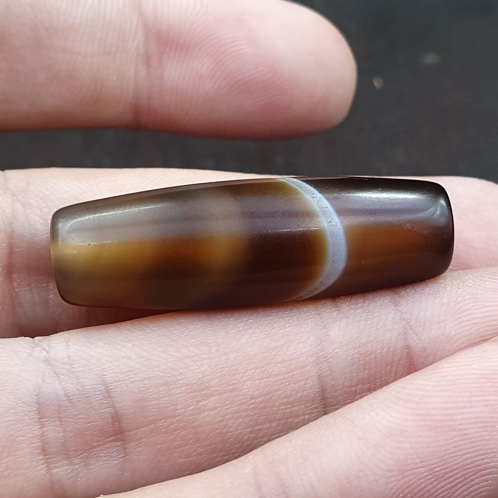 Antique Old Yemeni Agate Natural Rare pattern Banded Agate Bead  BD-7-16