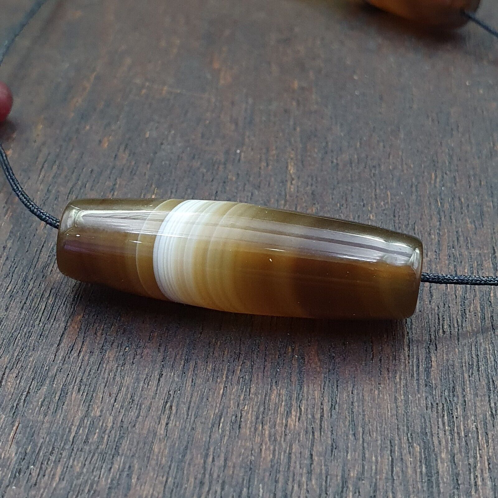 Lot 3 Antique Old Yemeni Agate Natural Rare pattern Banded Agate Beads Necklace