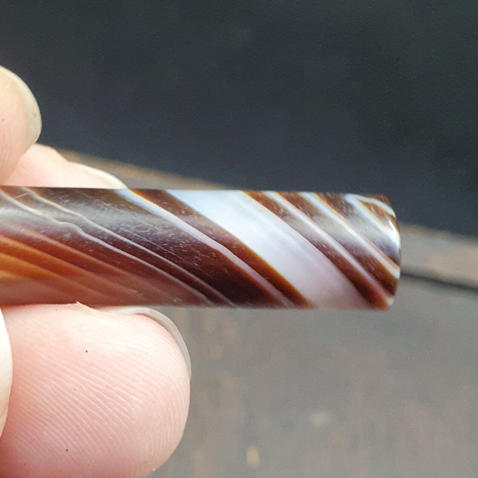 Antique Old Yemeni Agate Natural Rare pattern Banded Agate Bead  BD-7-10
