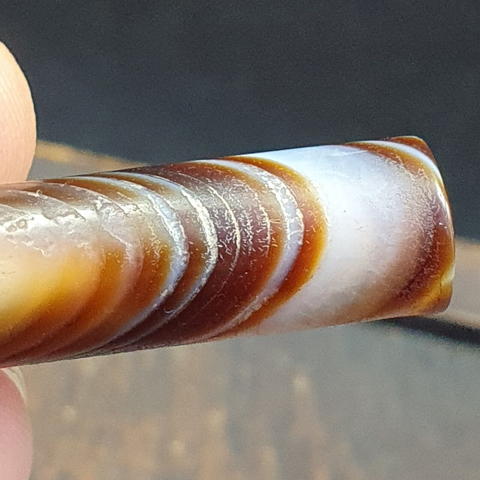 Antique Old Yemeni Agate Natural Rare pattern Banded Agate Bead  BD-7-10