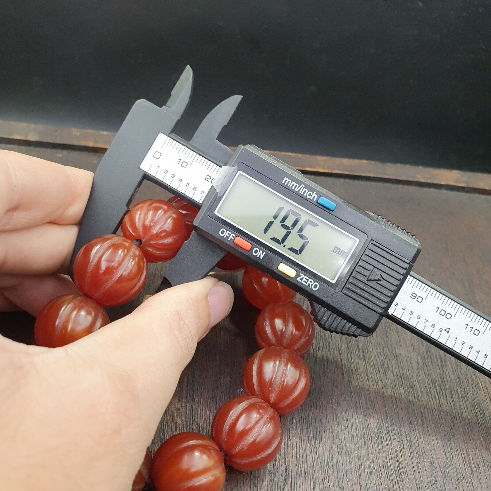 Lot 12 Antique Himalayan Tibetan Carnelian Carved Agate Beads 19-20MM