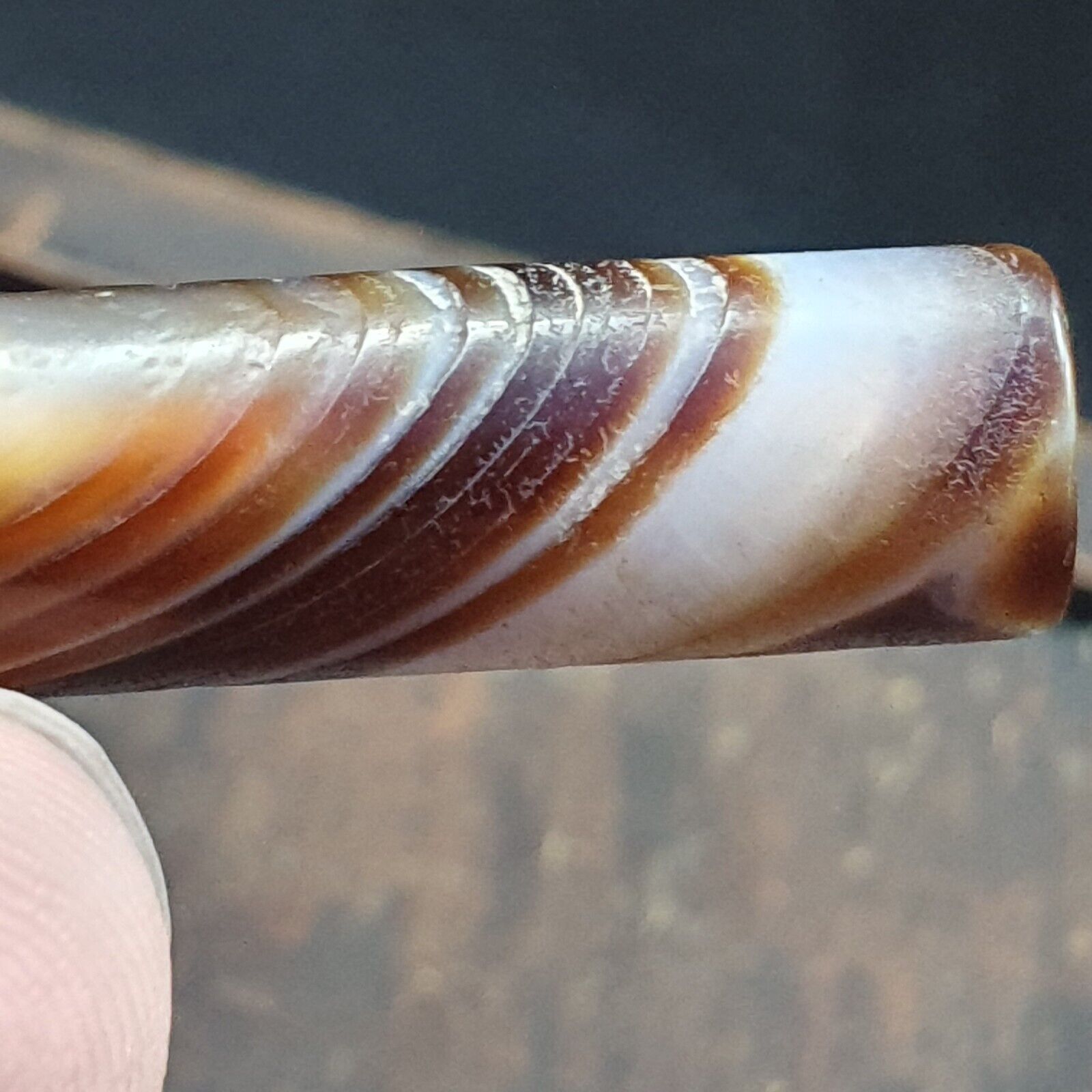 Antique Old Yemeni Agate Natural Rare pattern Banded Agate Bead  BD-7-10