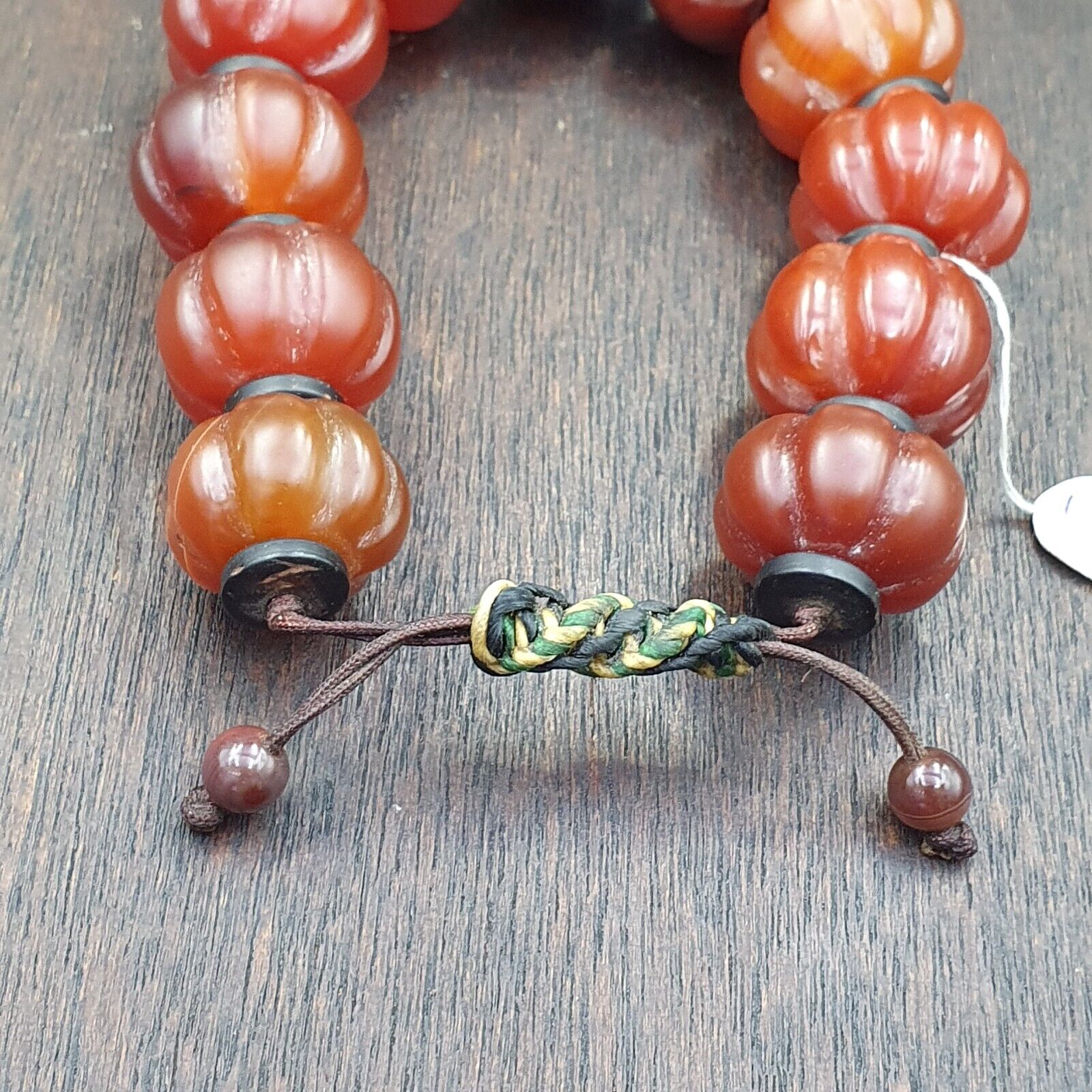 Lot 11 Antique Himalayan Tibetan Carnelian Carved Agate Beads Melon Shape Beads