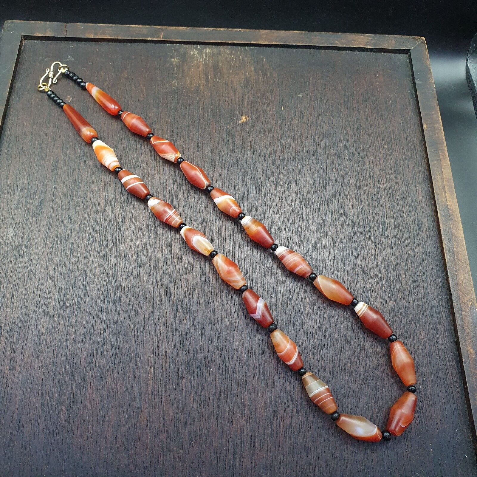 Red Agate rare patterns Himalayan indo Tibetan Agate carnelian Beads Necklace