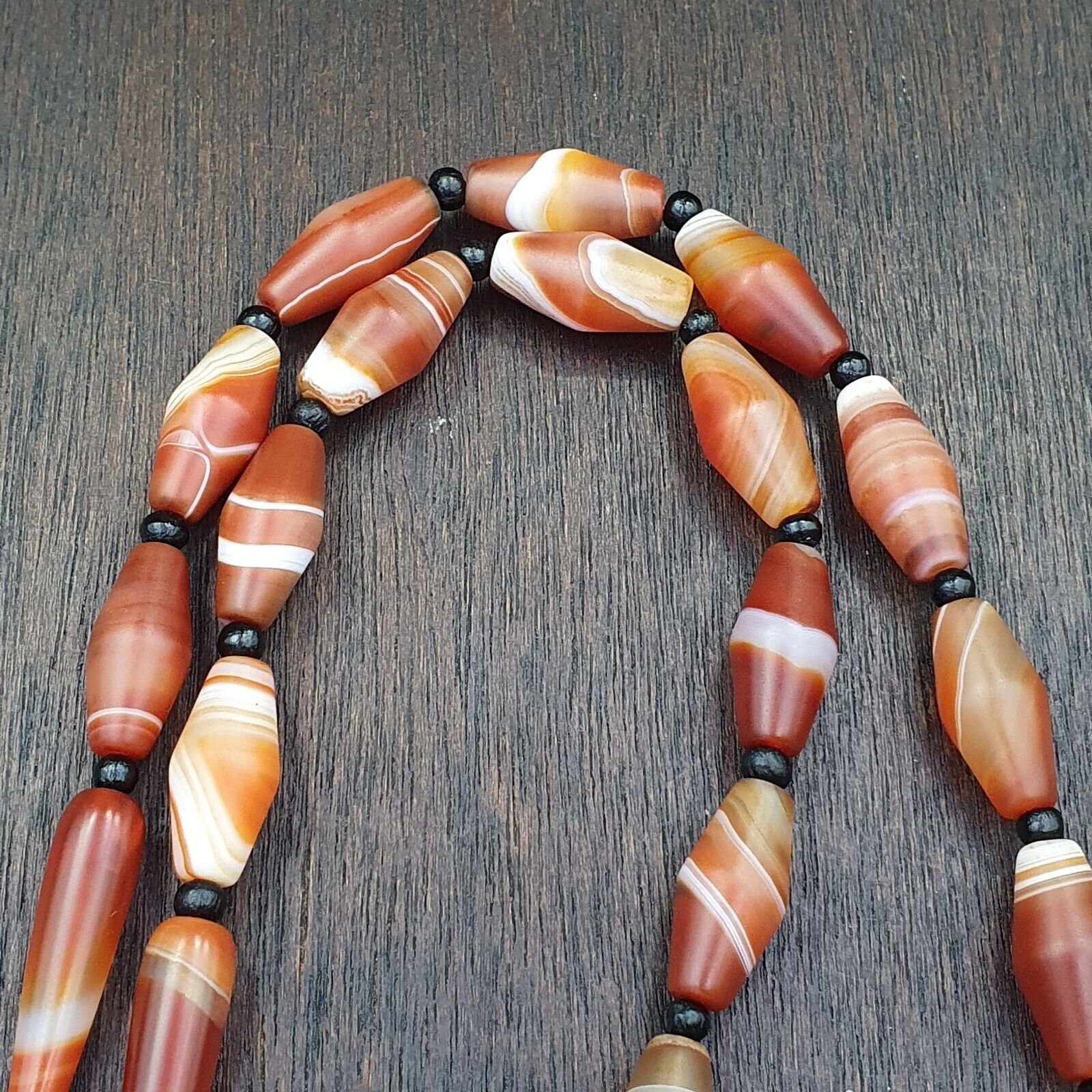 Red Agate rare patterns Himalayan indo Tibetan Agate carnelian Beads Necklace