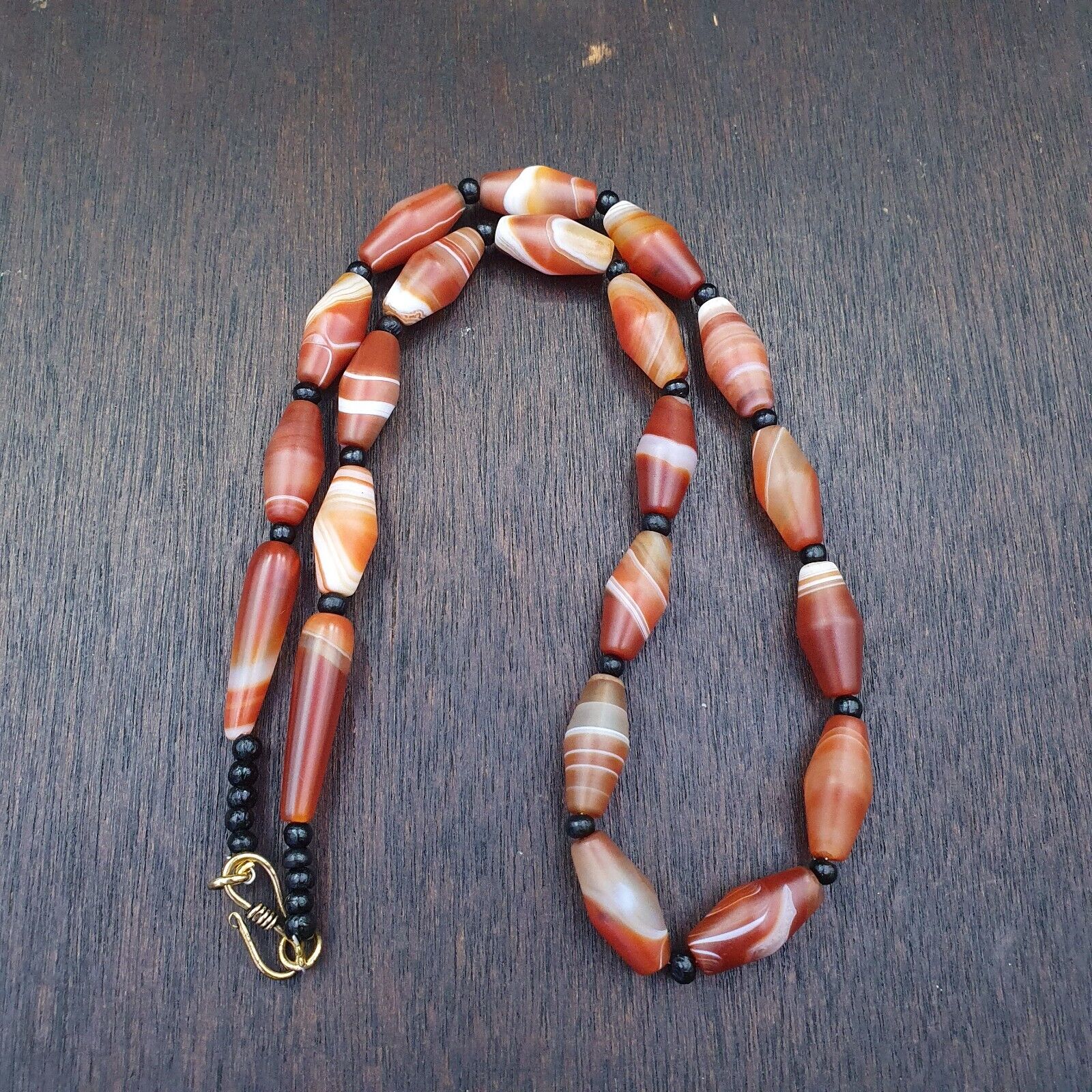 Red Agate rare patterns Himalayan indo Tibetan Agate carnelian Beads Necklace