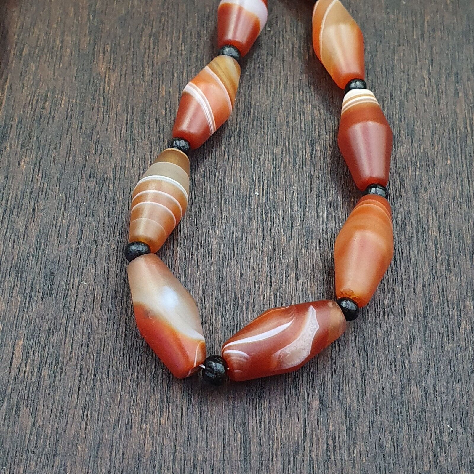Red Agate rare patterns Himalayan indo Tibetan Agate carnelian Beads Necklace
