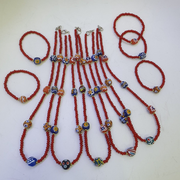 4,5 mm venezianisches rotes weißes Herz und afrikanische Glasperlen-Schmuckset