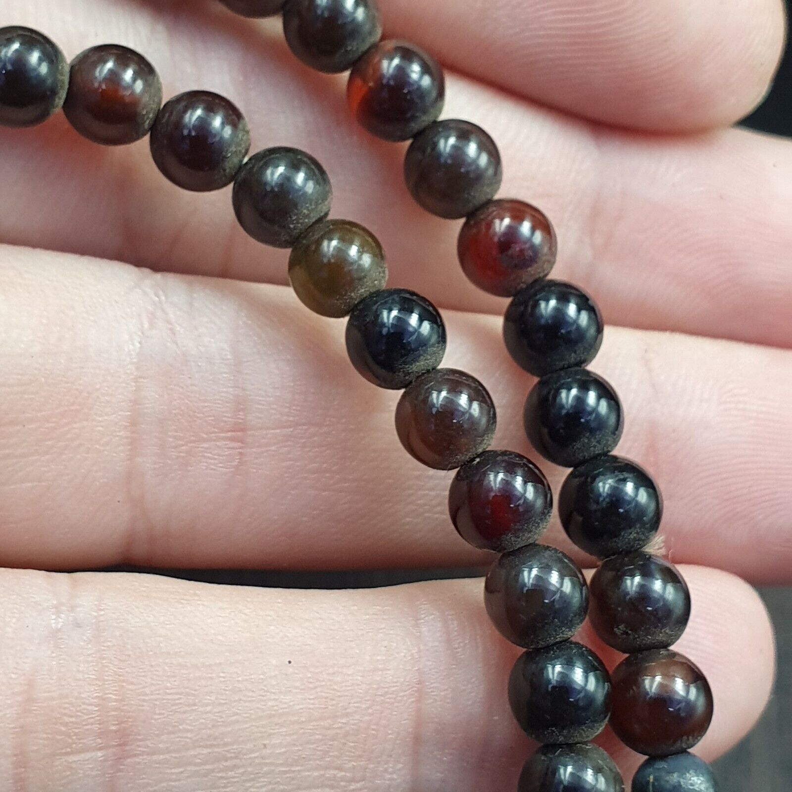 Antique Tibetan Himalayan Carving Agate Beads pendant with Sterling silver beads