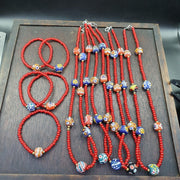 4,5 mm venezianisches rotes weißes Herz und afrikanische Glasperlen-Schmuckset