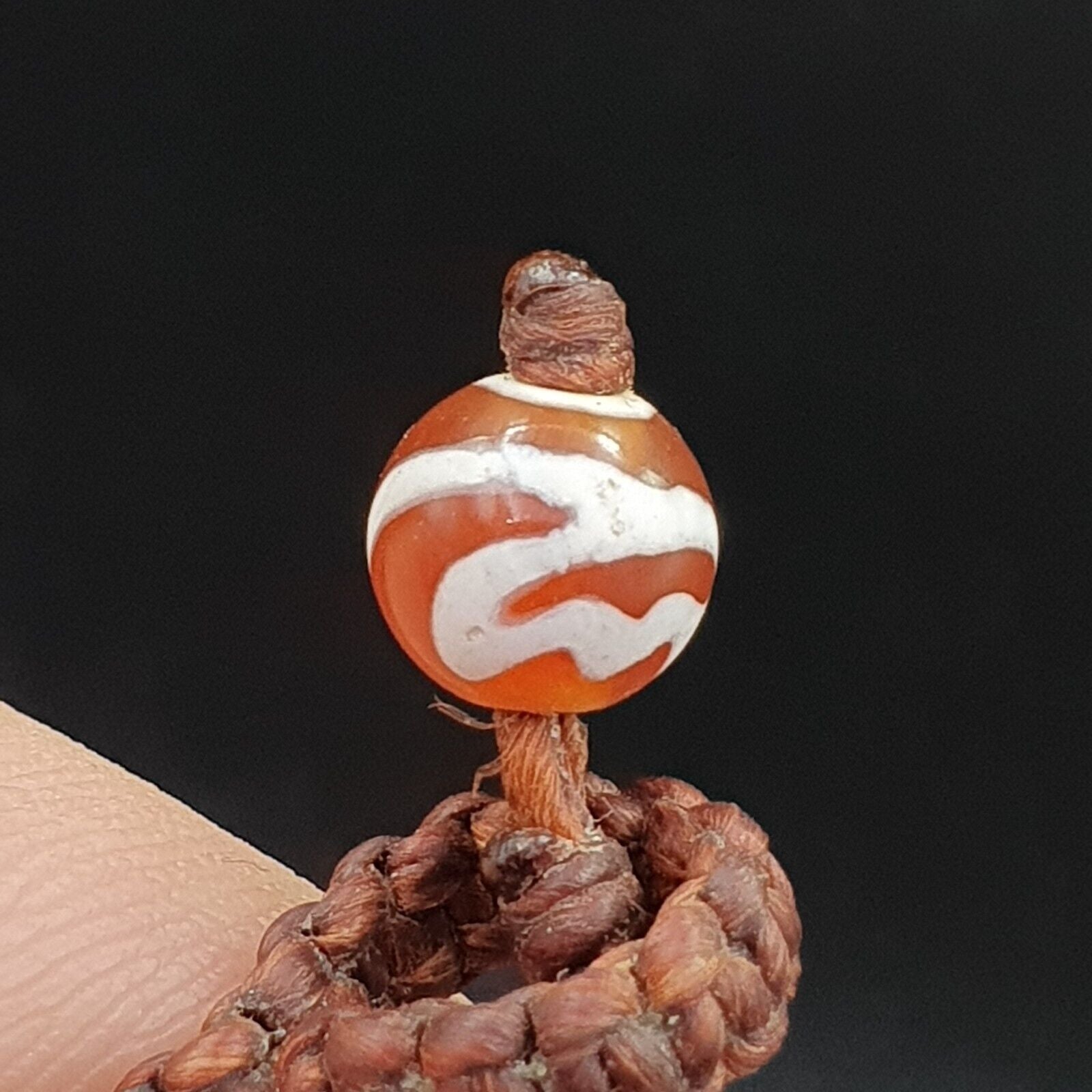 2 eye Tibetan dzi bead old amulet Agate Vintage Tibet pendant Necklace