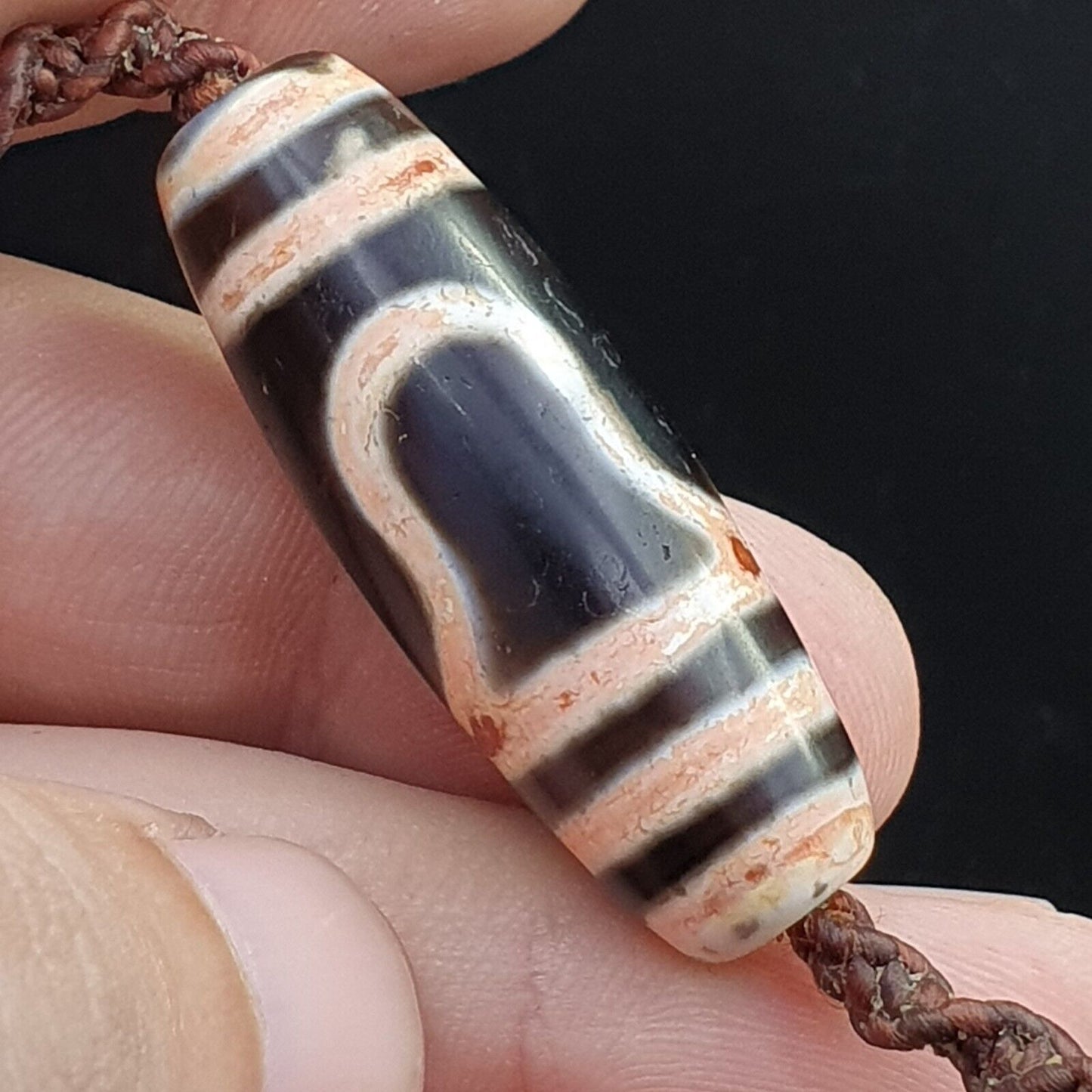 2 眼西藏天珠老護身符瑪瑙復古西藏吊墜項鍊