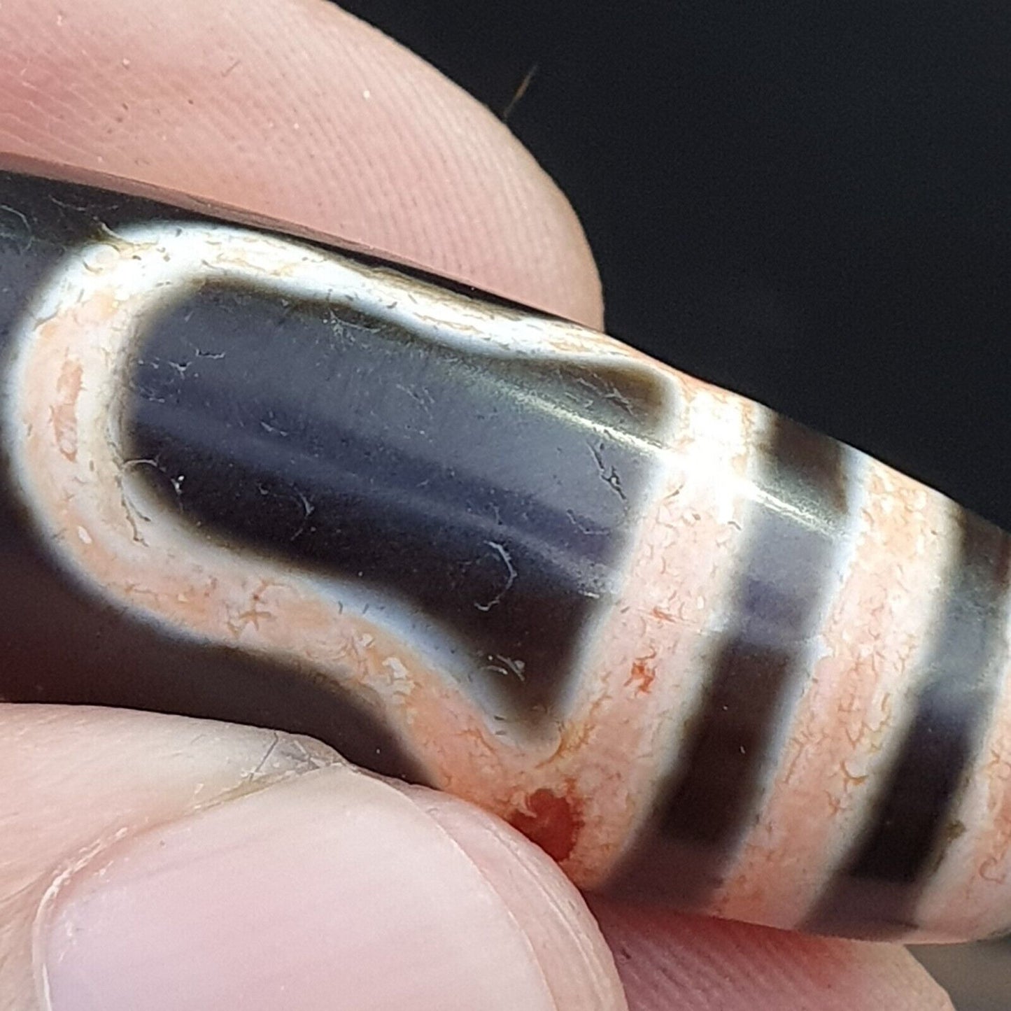2 眼西藏天珠老護身符瑪瑙復古西藏吊墜項鍊