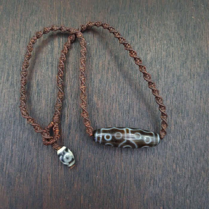 15 Eyes Tibetan Himalayan Bead Old Amulet Red Agate Vintage Pendant Necklace