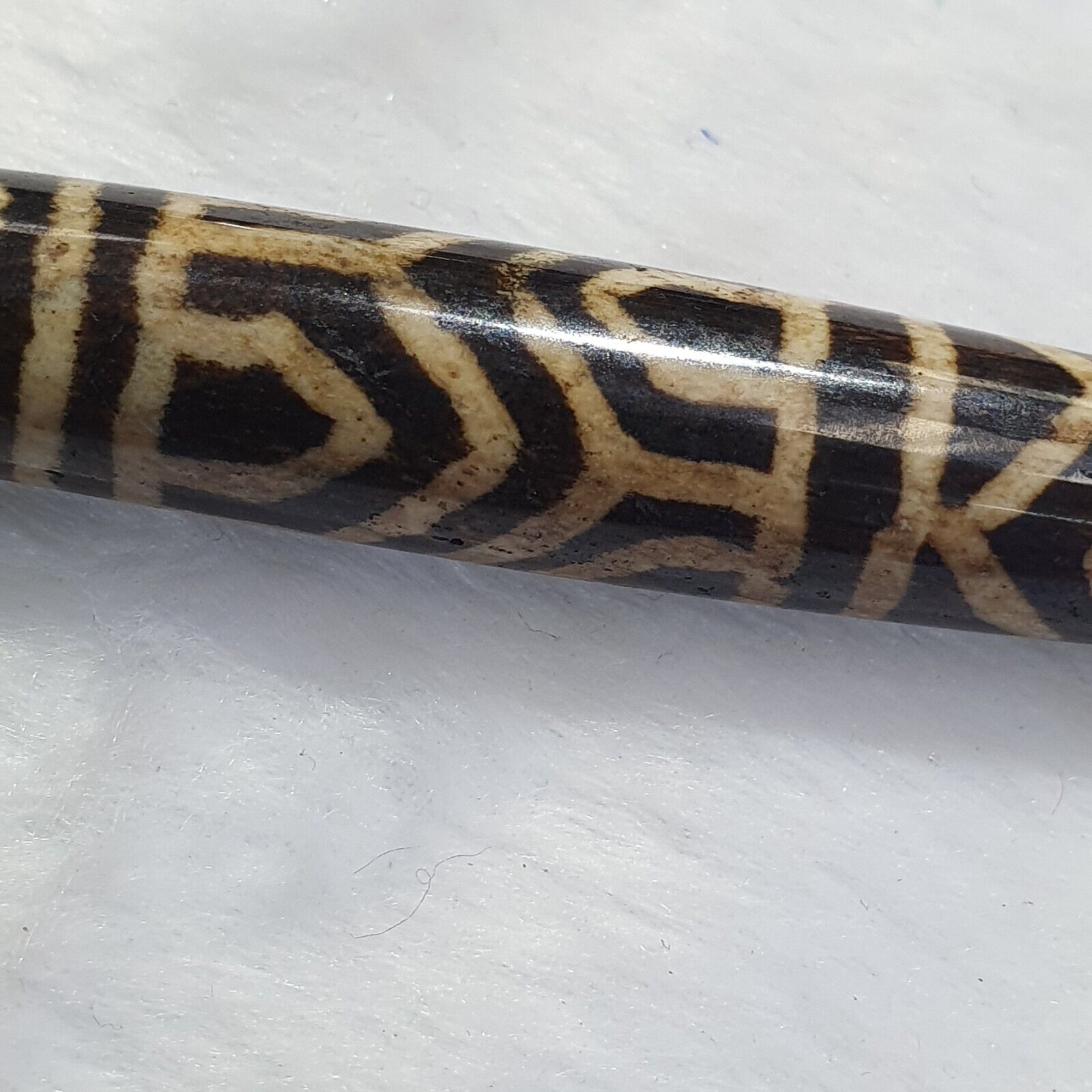 RARE Very Old PUMTEK BEADS Necklace Palmwood Great Patterns Necklace NC22