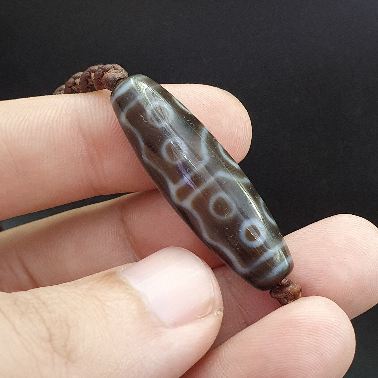 15 eyes Tibetan Himalayan bead old amulet Red Agate Vintage pendant Necklace