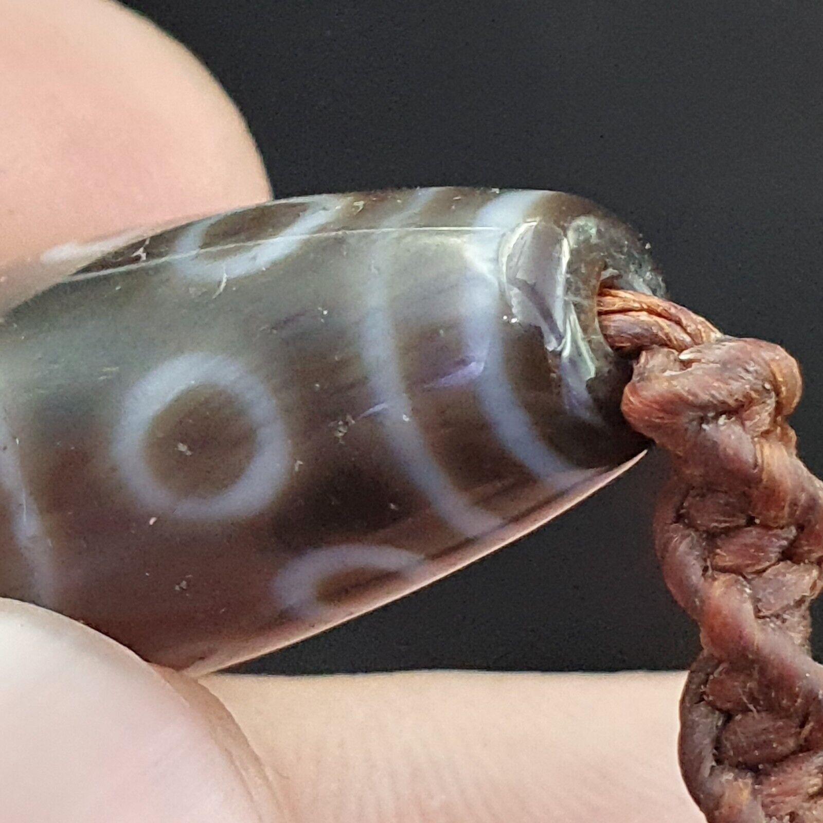 15 eyes Tibetan Himalayan bead old amulet Red Agate Vintage pendant Necklace