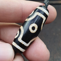 6 eye Tibetan dzi bead old amulet Agate Vintage Tibet pendant Necklace