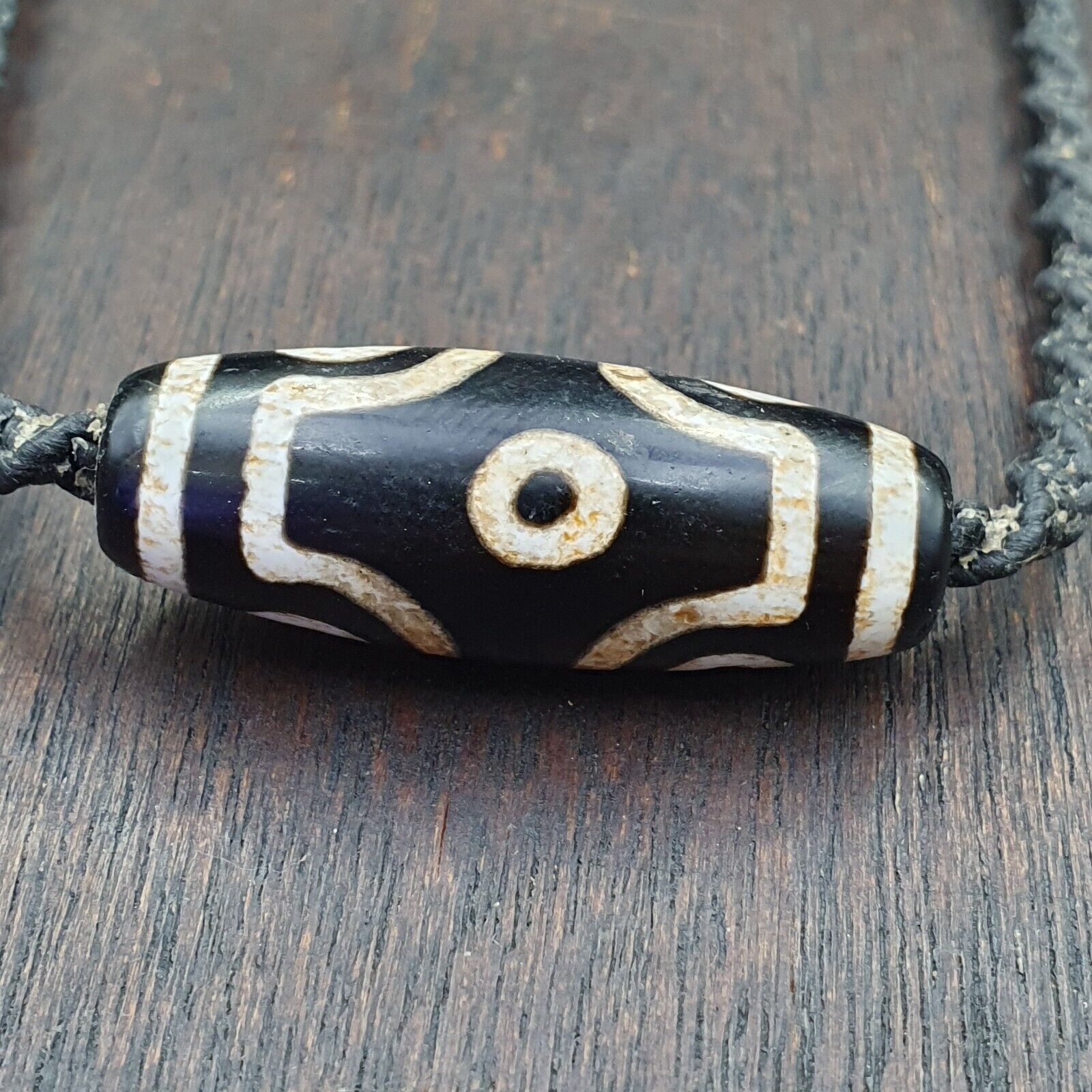 6 eye Tibetan dzi bead old amulet Agate Vintage Tibet pendant Necklace