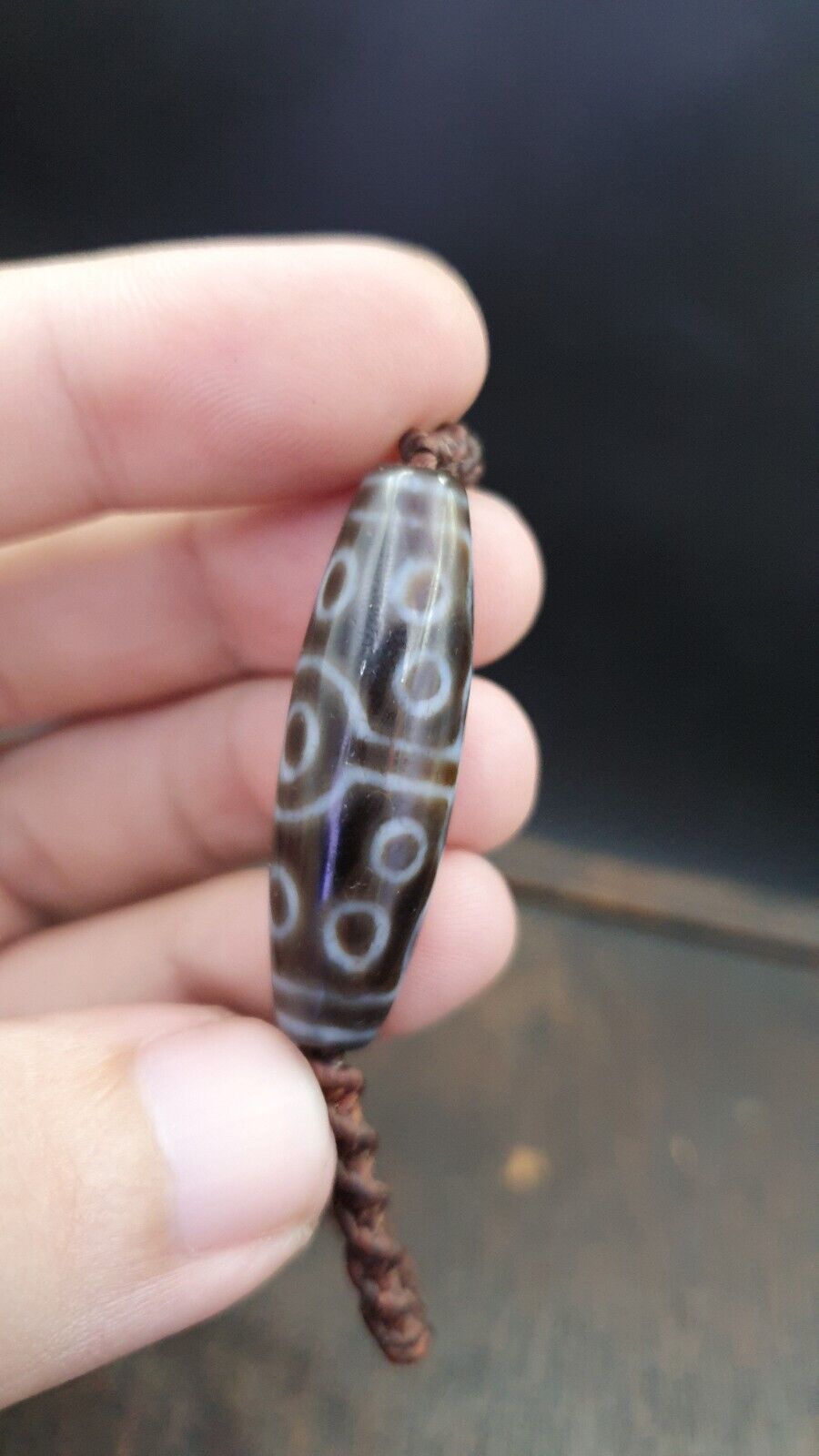 15 eyes Tibetan Himalayan bead old amulet Red Agate Vintage pendant Necklace