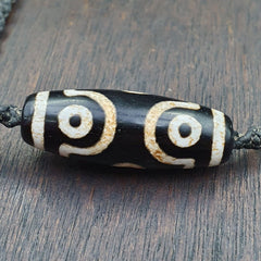 6 eye Tibetan dzi bead old amulet Agate Vintage Tibet pendant Necklace