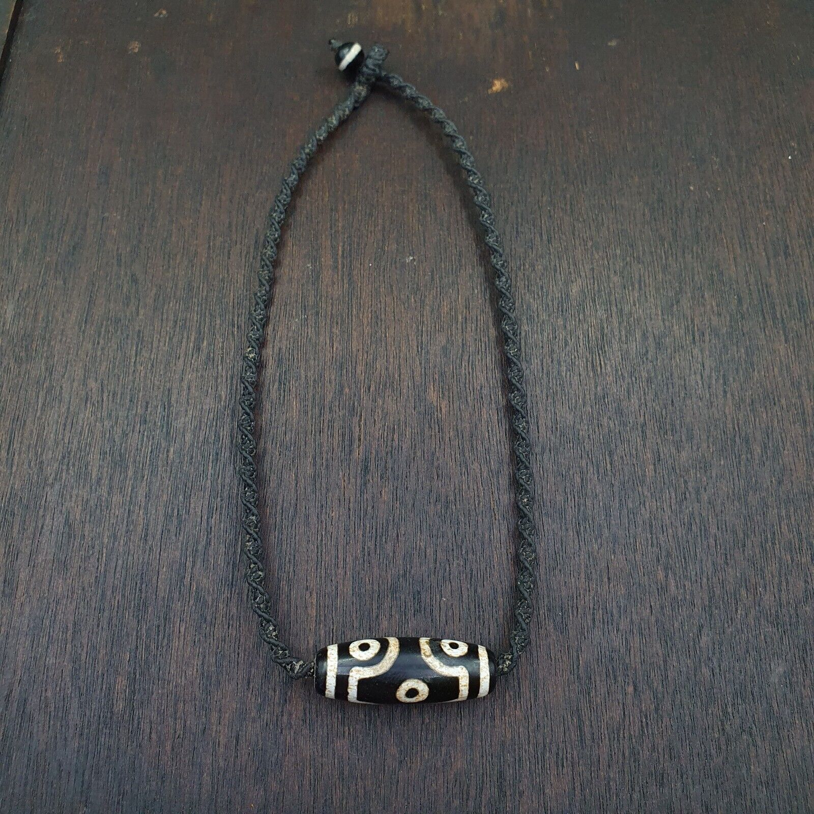 6 eye Tibetan dzi bead old amulet Agate Vintage Tibet pendant Necklace