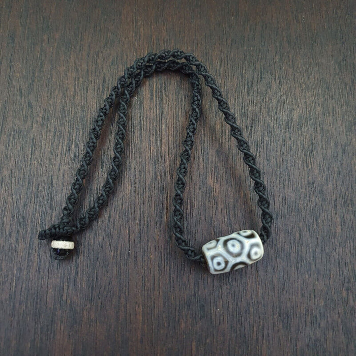 Tibetan Himalayan 12 Eyes Bead Old Amulet Red Agate Vintage Pendant Necklace