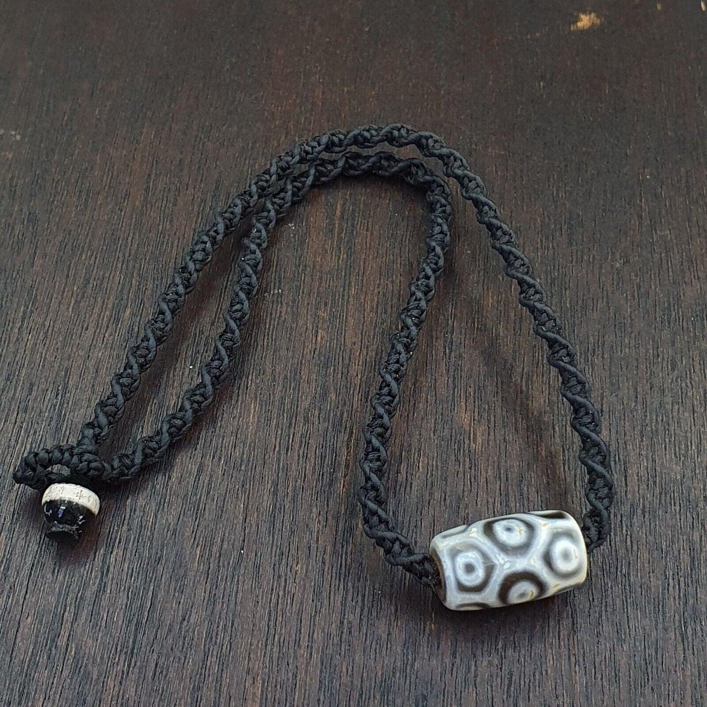 12 eyes Tibetan Himalayan bead old amulet Red Agate Vintage pendant Necklace