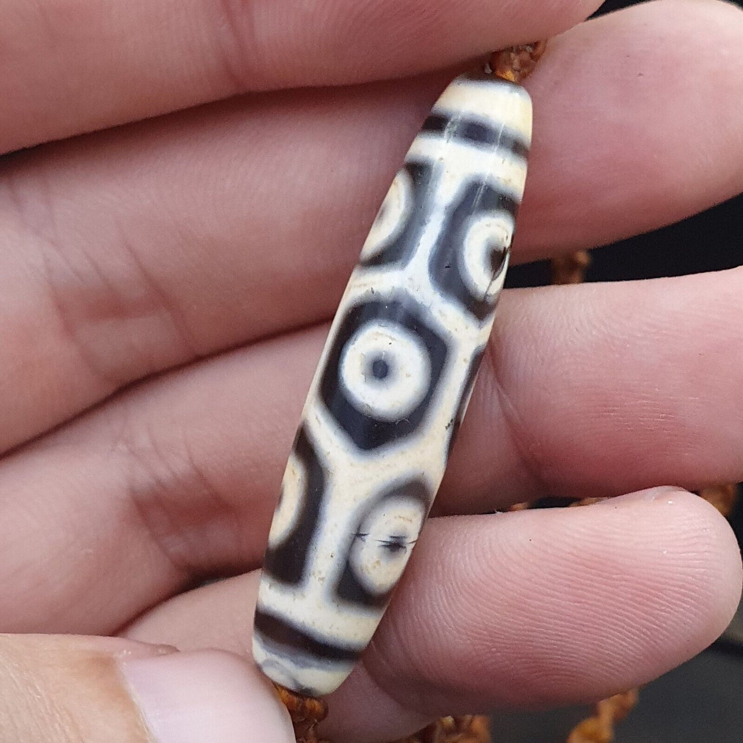 9 眼西藏喜馬拉雅珠老護身符紅瑪瑙復古吊墜項鍊
