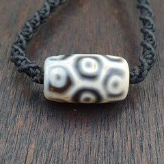 Tibetan Himalayan bead old amulet 12 eyes  Red Agate Vintage pendant Necklace