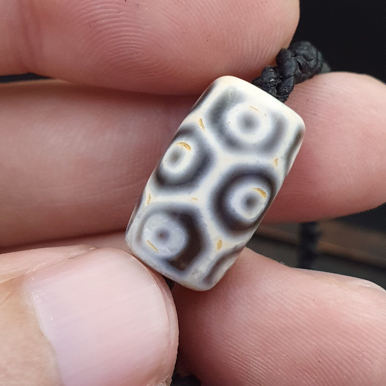 Tibetan Himalayan bead old amulet 12 eyes  Red Agate Vintage pendant Necklace