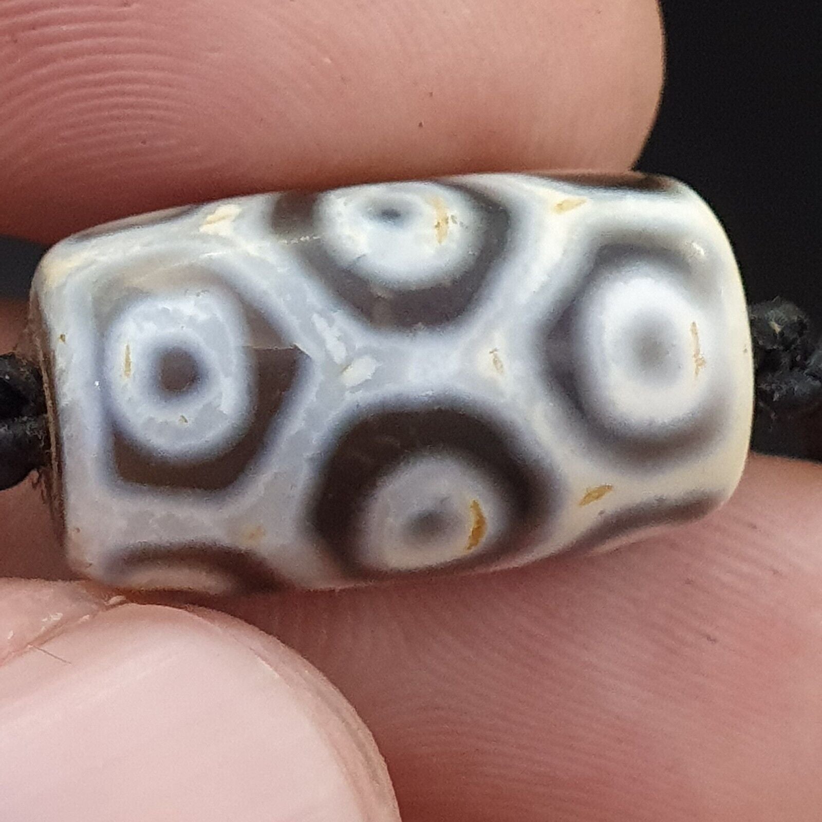 Tibetan Himalayan bead old amulet 12 eyes  Red Agate Vintage pendant Necklace