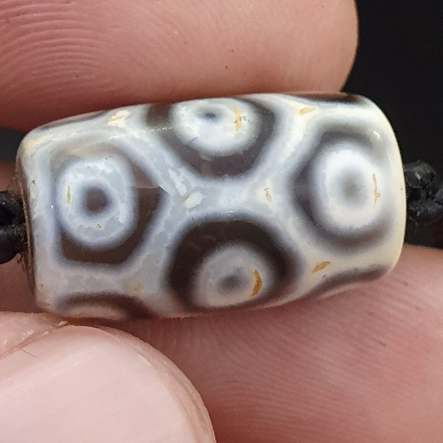 12 eyes Tibetan Himalayan bead old amulet Red Agate Vintage pendant Necklace